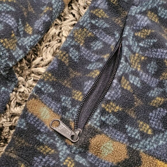 Columbia Steens Jacket Southwest Aztec Tribal Zip Up Fleece Blue Mens Sz L Large - Picture 8 of 13